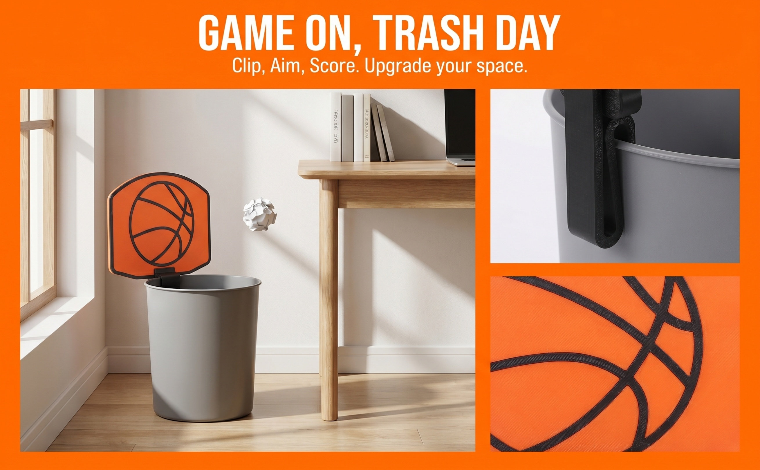 Basketball Hoop - Мини-контейнер для мусора с баскетбольным кольцом,