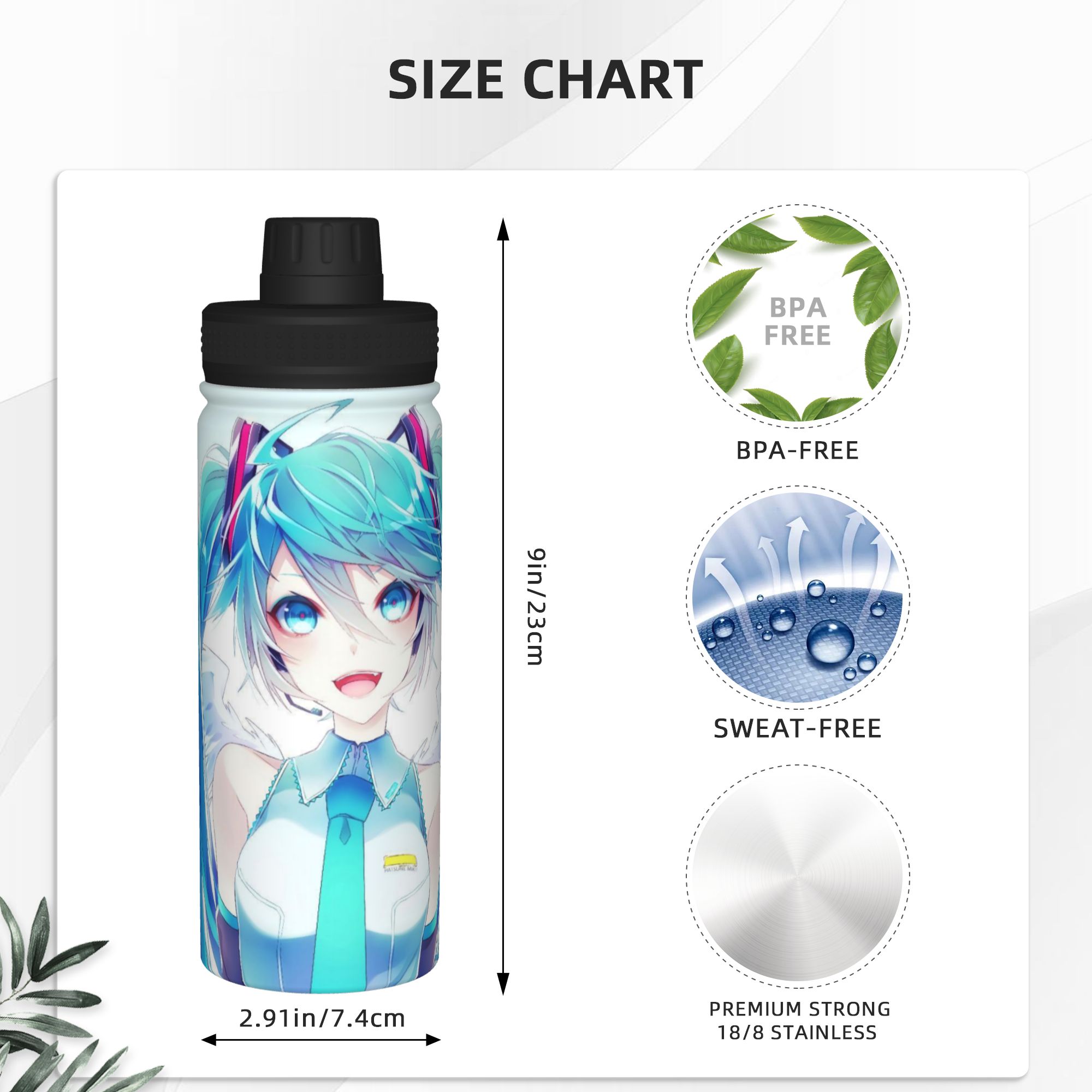 Аниме Hatsune Miku, спортивная – обзор и цена Sports Water Bottle Insulated