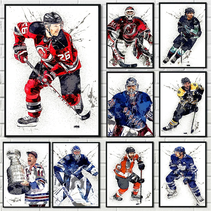 Abstract Ice Hockey Portrait S – обзор и цена Sports Equipment Poster