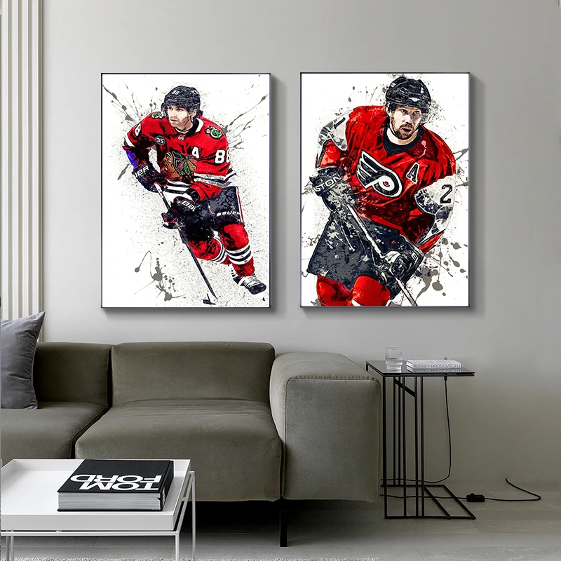 Abstract Ice Hockey Portrait S – обзор и цена Sports Equipment Poster